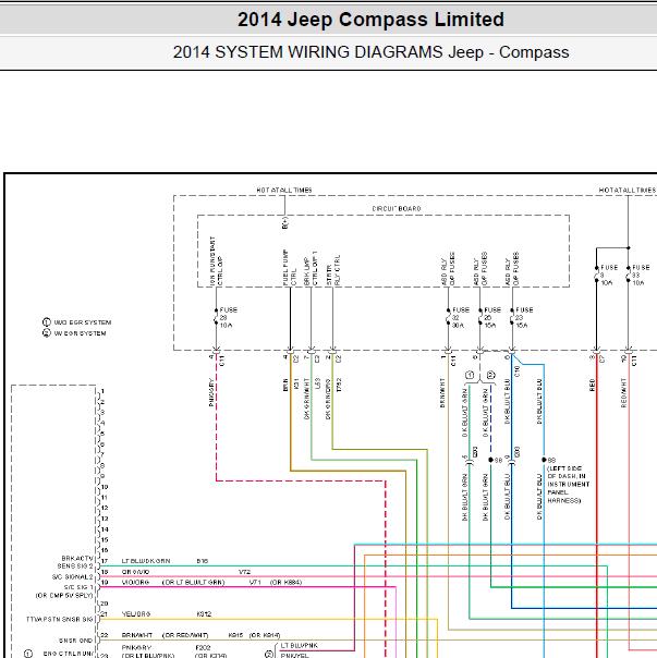 2014年吉普指南者2.4发动机电路图