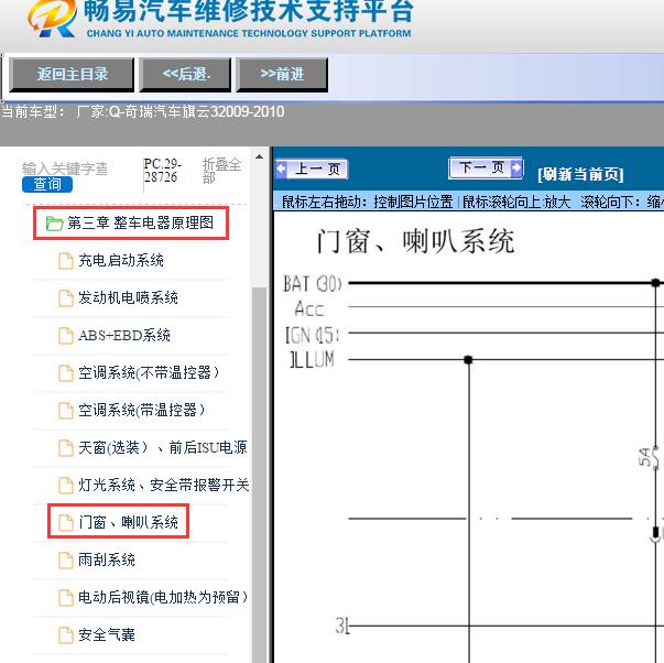 2009-2010年奇瑞汽车-旗云3中控电路图