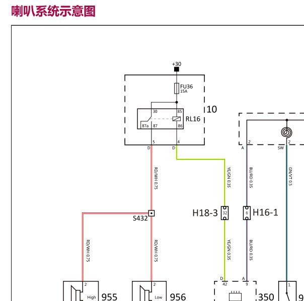 2018年观致5喇叭电路图