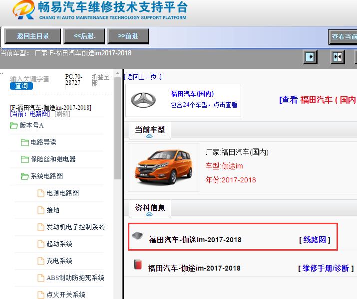 福田汽车-伽途im-2017-2018[ 线路图 ]