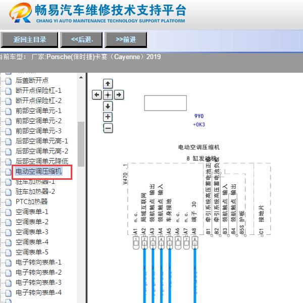 2019年保时捷卡宴空调压缩机线路图