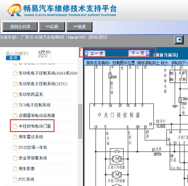 2010年长城哈弗H3 中控锁和电动门窗电路图