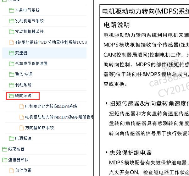 2017年途胜转向传感器位置说明