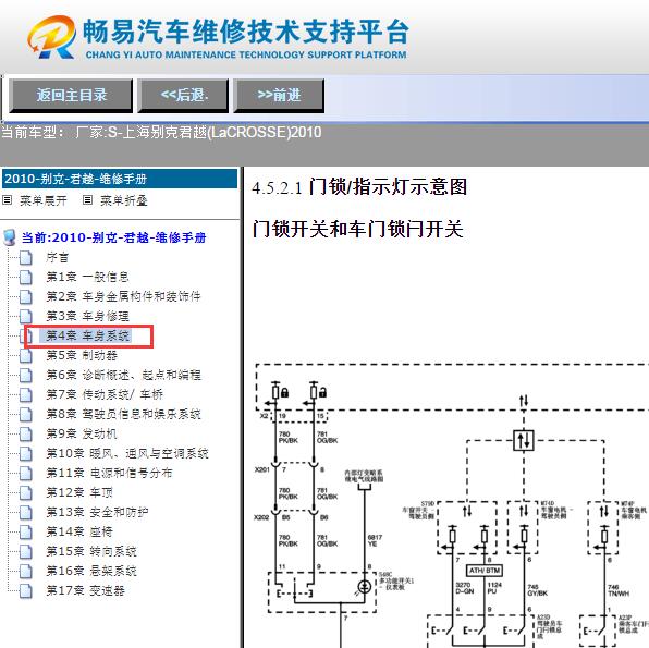 2010年别克君越中控门锁电路图