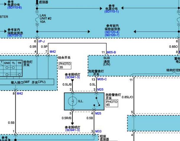 08年起亚欧菲莱斯双亲开关线路图