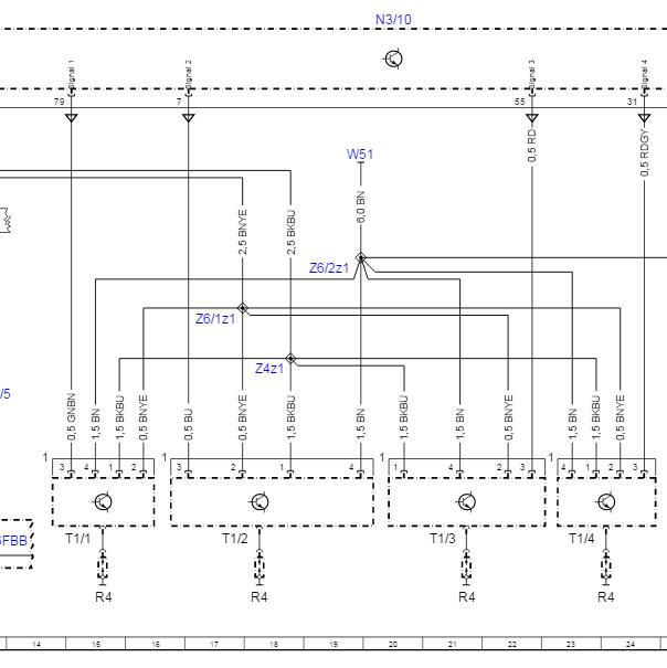 2015年奔驰C180 点火线圈电路图
