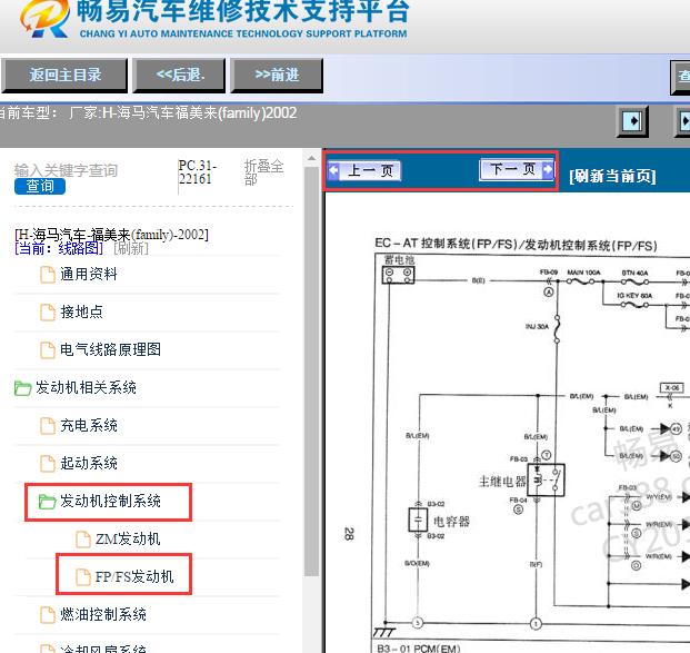 2002年海马福美来发动机电路图