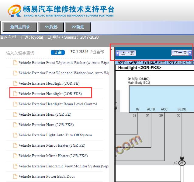 2017-2020年塞纳  大灯电路图