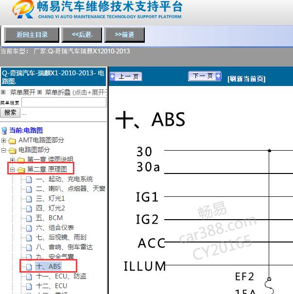 2010-2013年奇瑞汽车-瑞麒X1 ABS电路图