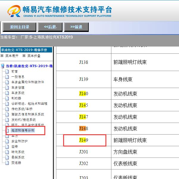 2019年凯迪拉克XTS  J149的位置