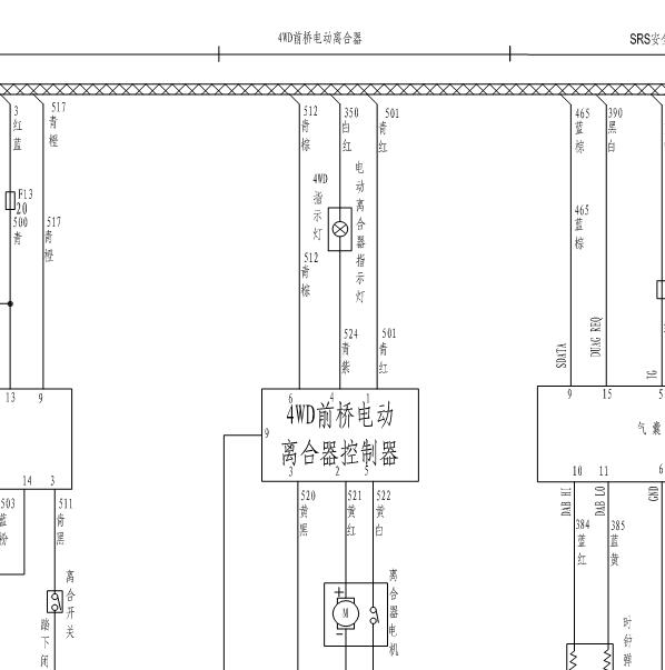 2010年长城风骏3前桥电路图