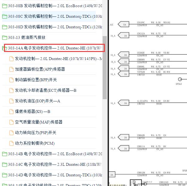 2011-2013年福特蒙迪欧致胜发动机电路图