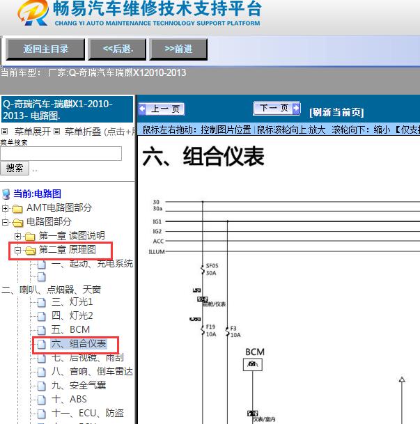 2010-2013年奇瑞汽车-瑞麒X1仪表电路图