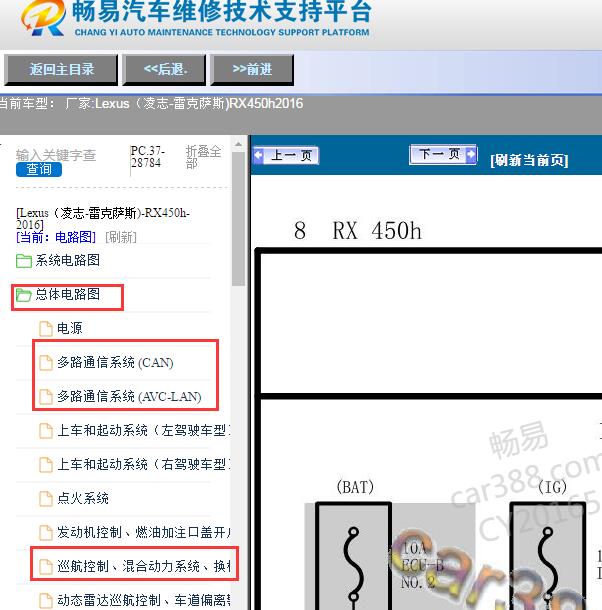 2016年Lexus（凌志-雷克萨斯)-RX450h车身电脑及混合动力系统电路图