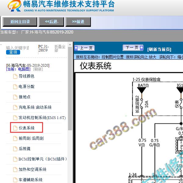2019-2020年海马汽车-8S仪表电路图