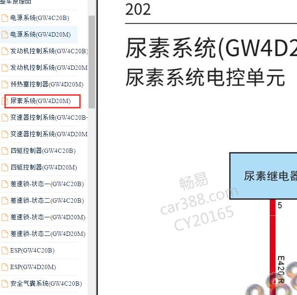 2021年长城炮 尿素泵继电器电路图