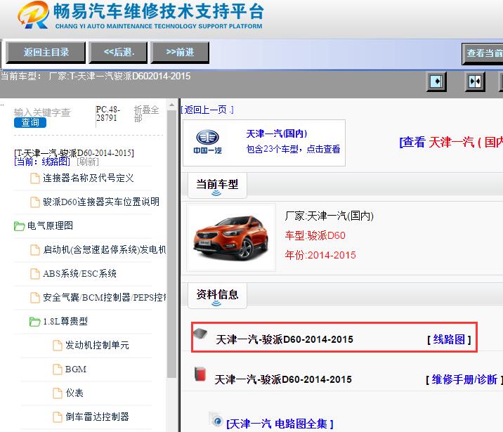 天津一汽-骏派D60-2014-2015[ 线路图 ]