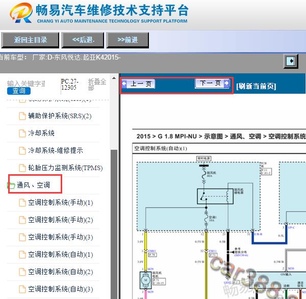 2015年起亚K4空调电路图