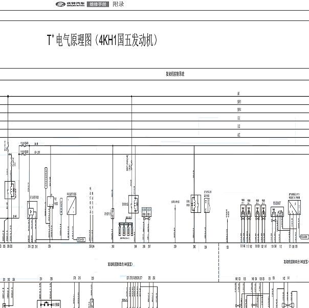庆铃汽车4KH1发动机电路图