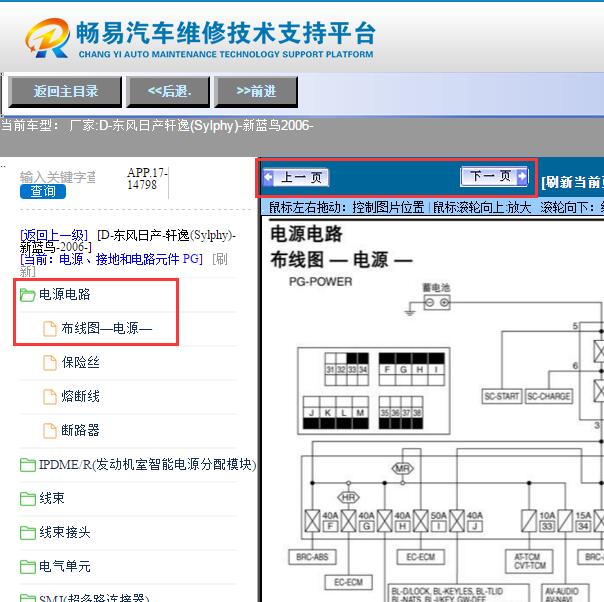 2006年日产蓝鸟  室内保险盒电路图