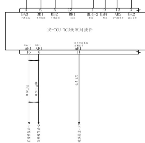 2018-2019年长安悦翔变速箱电路图
