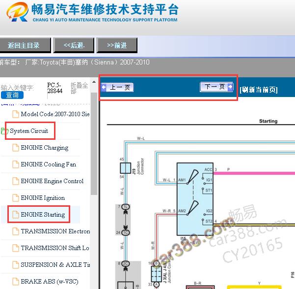 2007-2010年丰田塞纳起动电路图