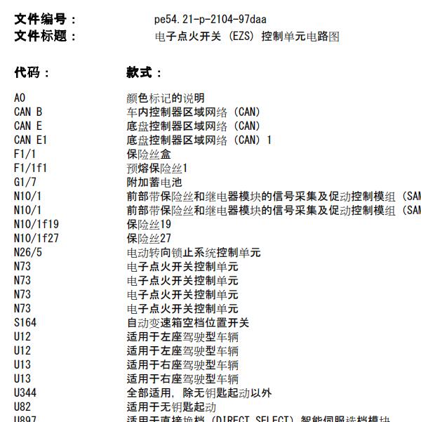 15年奔驰E260   喷油和点火电路图