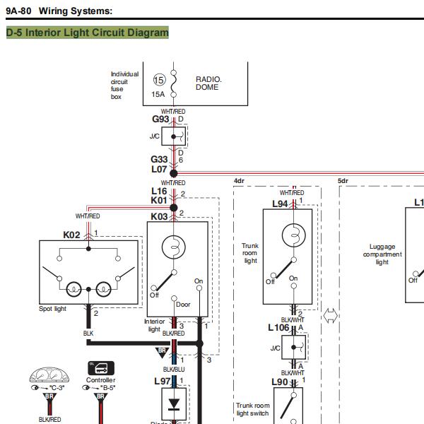 2006年铃木利亚纳  小灯示廓灯电路图