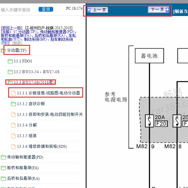 2018年日产锐旗四驱电路图