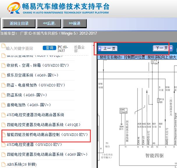 2012-2017年长城风骏5四驱电路图