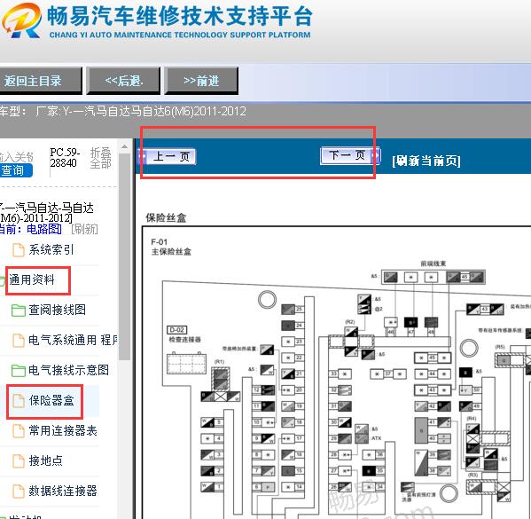 2011-2012年马自达6保险丝和继电器分配