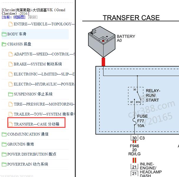 2014年吉普大切诺基 四驱电路图