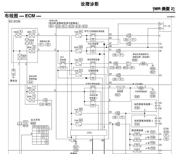2009年日产轩逸发动机电路图