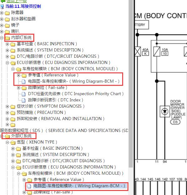 2010-2013年英菲尼迪EX25灯光电路图