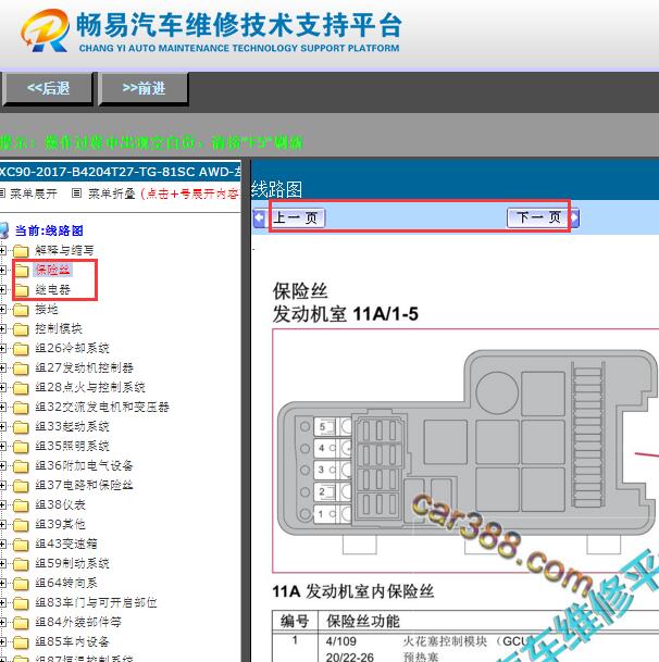 2017年沃尔沃XC90保险丝继电器资料