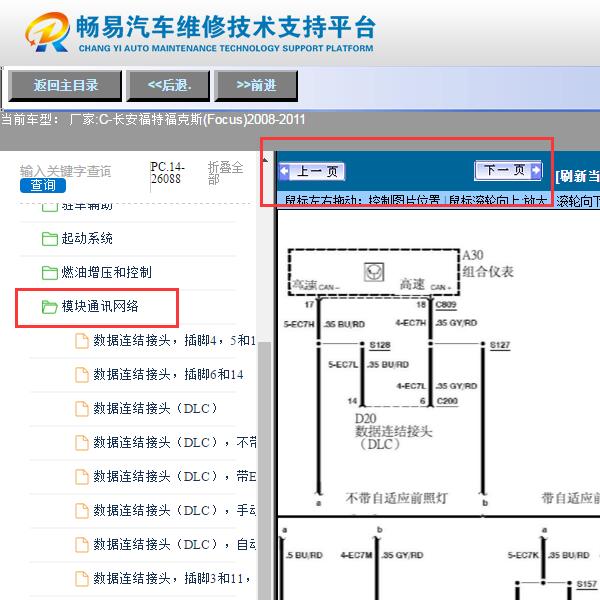 2009年福特福克斯  网络电路图