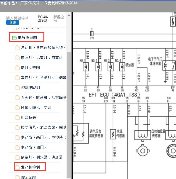 2013-2014年天津一汽-夏利N5发动机电路图