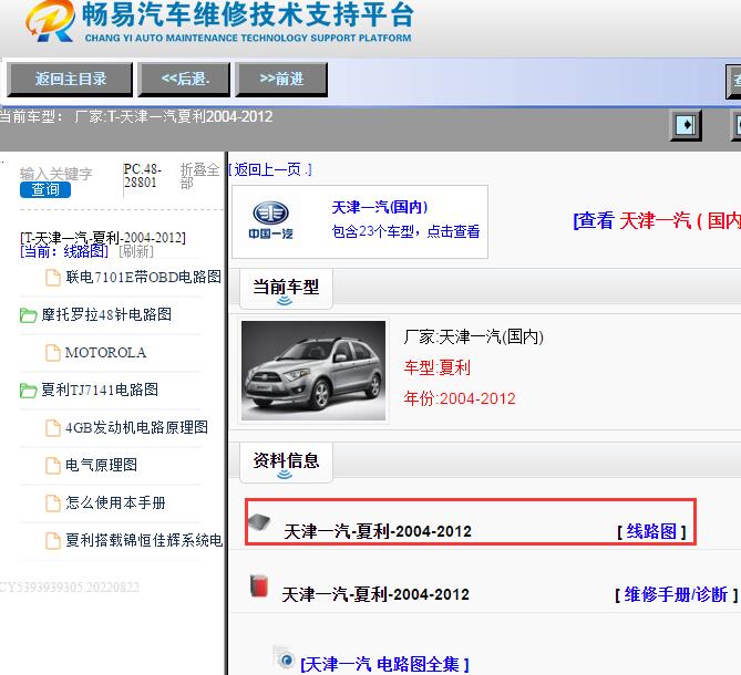 天津一汽-夏利-2004-2012[ 线路图 ]