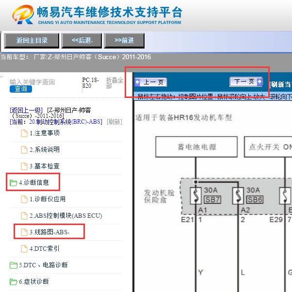 2015年日产帅客  ABS电路图