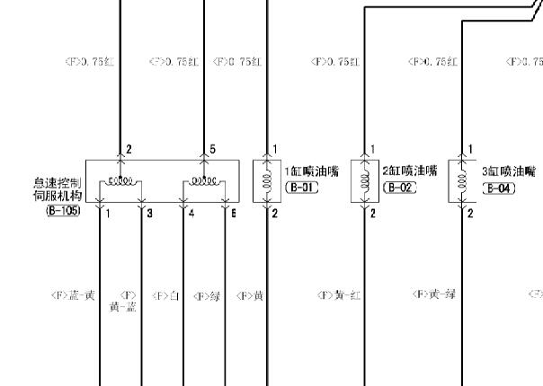 三菱4G64发动机怠速电机电路图和针脚
