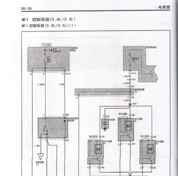 2004年现代雅科仕3.5发动机电路图