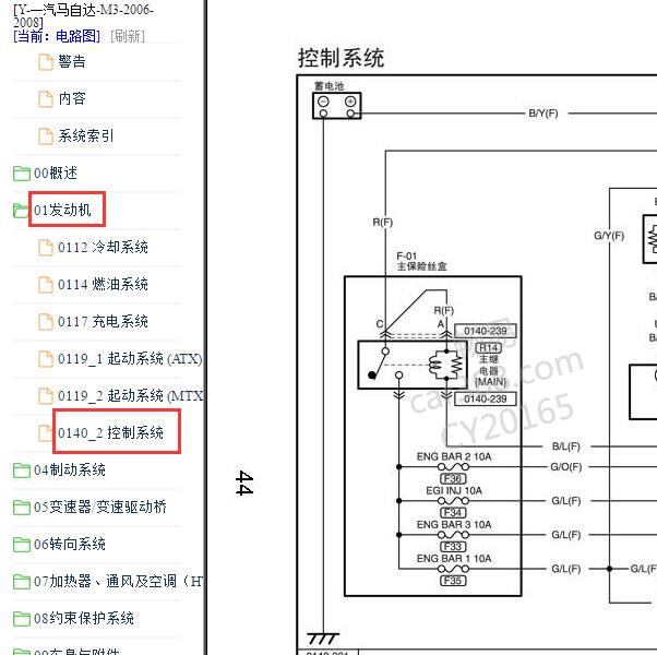 2006-2008年马自达3发动机电路图