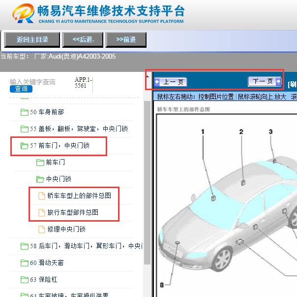 2005年奥迪A4  遥控电路图和位置图