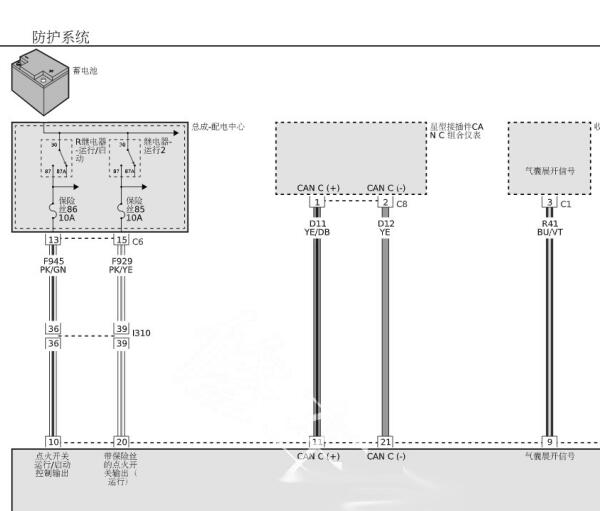 2021年道奇RAM1500气囊和ABS电路图