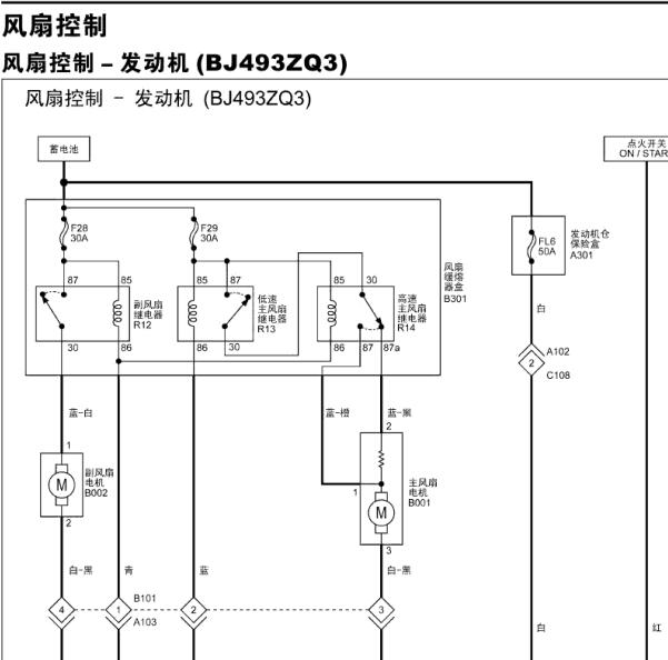 福田萨普冷却风扇电路图