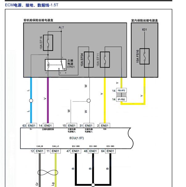东风风行T5 1.5发动机电路图
