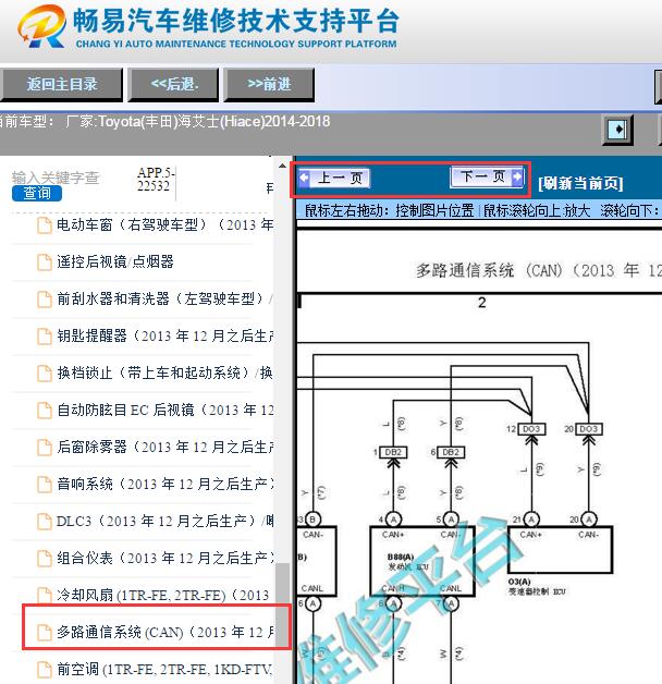2014-2018年丰田HIACE（海狮）网络通讯电路图
