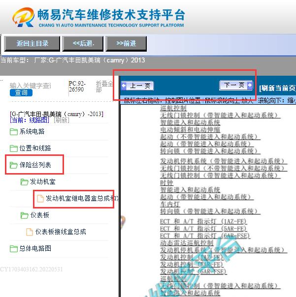 2013年丰田凯美瑞  发动机保险丝定义和电路图