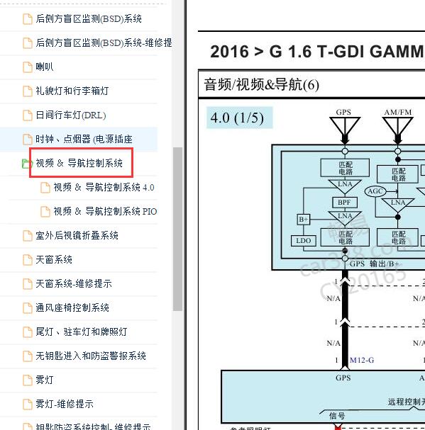 2016年起亚KX5 收音机电路图
