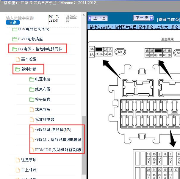 2011-2012年东风日产-楼兰（Morano）保险丝继电器资料